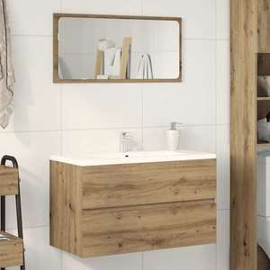 vidaXL Dulap pentru baie stejar artizanal 80x38, 5x45 cm lemn prelucrat imagine