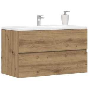 vidaXL Dulap de chiuvetă stejar artizanal 90x38, 5x45 cm lemn prelucrat imagine