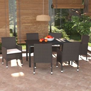 Set mobilier de exterior, 7 piese, negru imagine