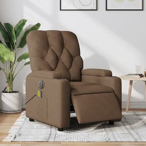 Fotoliu de masaj electric rabatabil, maro, textil imagine