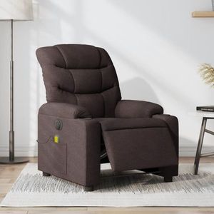 Fotoliu de masaj electric rabatabil, maro, material textil imagine