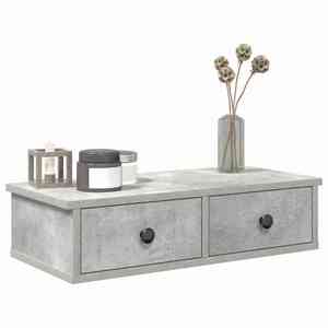 vidaXL Raft de perete cu sertare Gri beton 60x28x15 cm Lemn prelucrat imagine