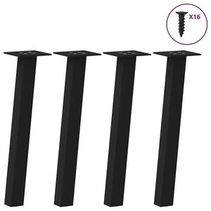 vidaXL Picioare pentru măsuță de cafea, 4 buc., negru, 30 cm, oțel imagine