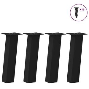 vidaXL Picioare pentru măsuță de cafea, 4 buc., negru, 30 cm, oțel imagine