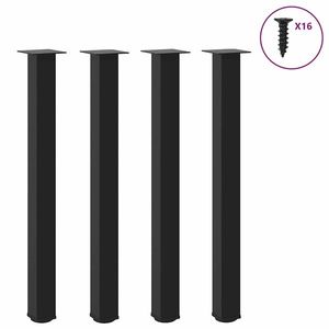 vidaXL Picioare de masă de bar, 4 buc., negru, 90-92 cm, oțel imagine