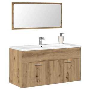 vidaXL Dulap de baie cu oglindă Artisan Stejar lemn prelucrat imagine