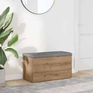 vidaXL Bancă de depozitare Stejar artizanal 82x42x45 cm lemn prelucrat imagine