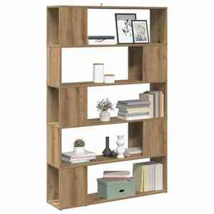 vidaXL Bibliotecă/Separator de cameră, Stejar artizanal, 100x24x155 cm imagine