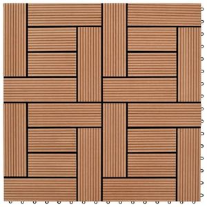 vidaXL Plăci de pardoseală, 22 buc., maro, 30 x 30 cm, WPC, 2 mp imagine