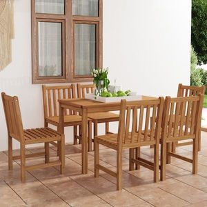 vidaXL Set de mobilier de grădină cu 7 piese, 120x70 cm, lemn masiv de tec imagine