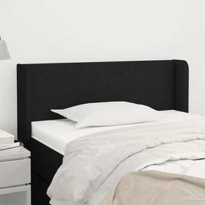 vidaXL Tăblie de pat cu aripioare negru 103x16x78/88 cm textil imagine