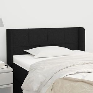 vidaXL Tăblie de pat cu aripioare negru 93x16x78/88 cm textil imagine