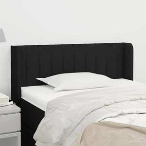 vidaXL Tăblie de pat cu aripioare negru 103x16x78/88 cm textil imagine
