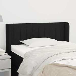 vidaXL Tăblie de pat cu aripioare negru 93x16x78/88 cm textil imagine