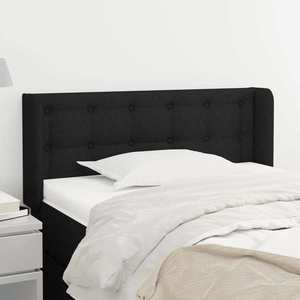 vidaXL Tăblie de pat cu aripioare negru 103x16x78/88 cm textil imagine