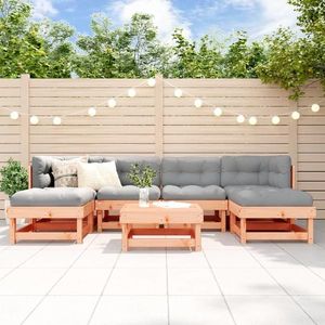 vidaXL Set mobilier de grădină cu perne, 7 piese, lemn masiv douglas imagine