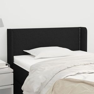 vidaXL Tăblie de pat cu aripioare negru 83x16x78/88 cm textil imagine
