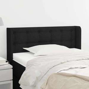 vidaXL Tăblie de pat cu aripioare negru 83x16x78/88 cm textil imagine