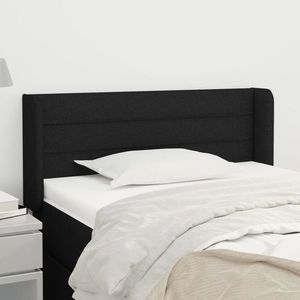 vidaXL Tăblie de pat cu aripioare negru 93x16x78/88 cm textil imagine