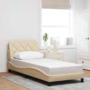 vidaXL Cadru de pat fără saltea cremă 90x200 cm țesătură imagine