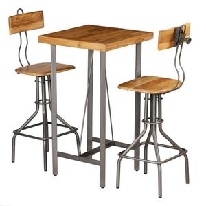 vidaXL Set de bar, 3 piese, lemn masiv de tec reciclat imagine