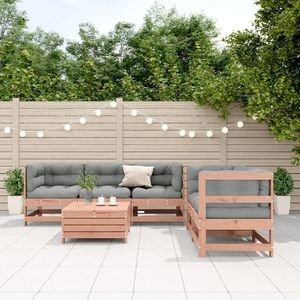 vidaXL Set mobilier de grădină cu perne, 6 piese, lemn masiv Douglas imagine