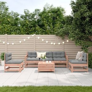 vidaXL Set mobilier de grădină cu perne, 6 piese, lemn masiv Douglas imagine