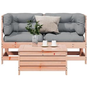 vidaXL Set mobilier de grădină cu perne, 3 piese, lemn masiv douglas imagine
