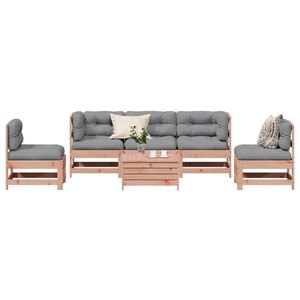 vidaXL Set mobilier de grădină cu perne, 6 piese, lemn masiv Douglas imagine