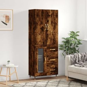 vidaXL Dulap înalt, stejar fumuriu, 69, 5x34x180, lemn compozit imagine