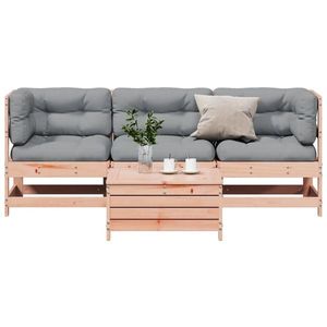 vidaXL Set mobilier de grădină cu perne, 4 piese, lemn masiv douglas imagine