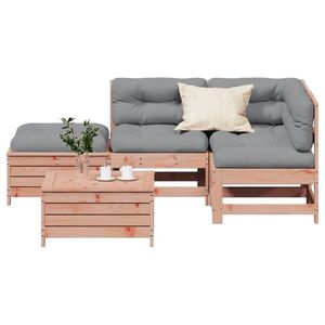 vidaXL Set mobilier de grădină cu perne, 5 piese, lemn masiv douglas imagine