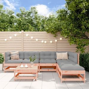 vidaXL Set mobilier de grădină cu perne, 7 piese, lemn masiv douglas imagine
