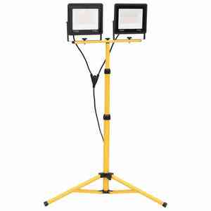 vidaXL Proiector cu LED și trepied, 2x100 W, alb cald imagine