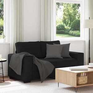 vidaXL Canapea cu 2 locuri, neagră, 120 cm, material textil imagine