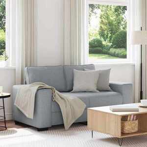 vidaXL Canapea cu 2 locuri, țesătură gri deschis, 120 cm imagine