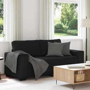vidaXL Canapea cu 2 locuri negru 140 cm stofa imagine