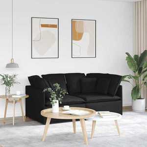 vidaXL Canapea modulară cu perne, negru, textil imagine