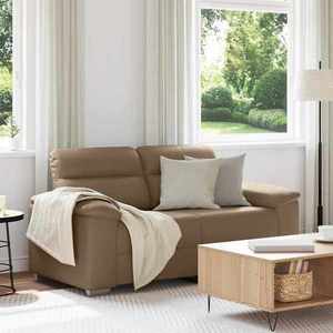vidaXL Canapea cu 2 locuri, cappuccino, 120 cm, piele ecologică imagine