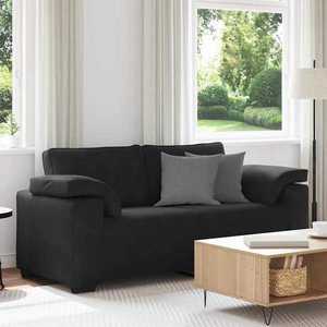vidaXL Canapea loveseat neagră 140 cm catifea imagine