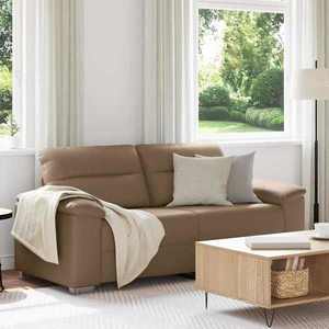 vidaXL Canapea cu 2 locuri, cappuccino, 140 cm, piele ecologică imagine