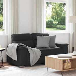 vidaXL Canapea cu 2 locuri, negru, 120 cm, piele ecologică imagine