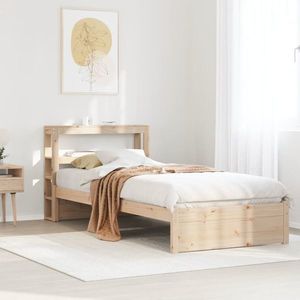 vidaXL Cadru de pat cu tăblie, 90x200 cm, lemn masiv de pin imagine