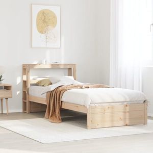 vidaXL Cadru de pat cu tăblie, 90x190 cm, lemn masiv pin imagine