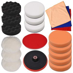 vidaXL Set bureți de lustruire, 18 piese, 150 mm imagine