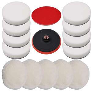 vidaXL Set bureți de lustruire, 14 piese, 180 mm imagine