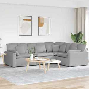 vidaXL Canapea modulară cu perne, gri nor, textil imagine