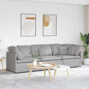 vidaXL Canapea modulară cu perne, gri nor, textil imagine