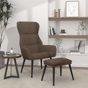 vidaXL Scaun de relaxare cu taburet, gri taupe, textil imagine