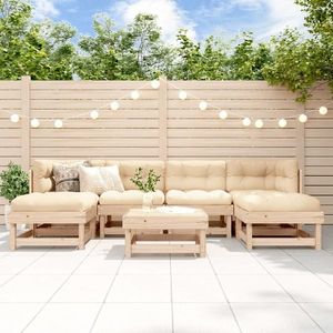 vidaXL Set mobilier de grădină cu perne, 7 piese, lemn masiv imagine